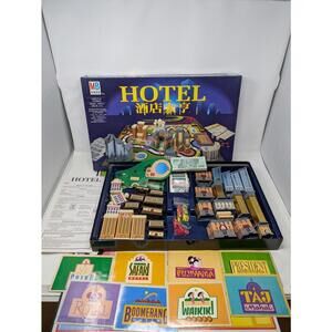Unique Vintage English/Chinese Hotels Board Game Milton Bradley-READ